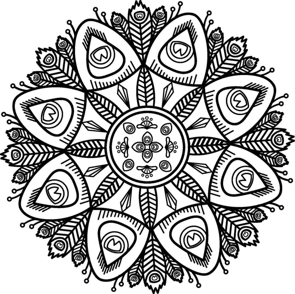 Peacock mandala background vector