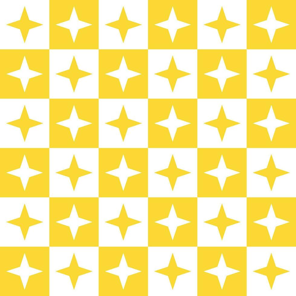 Yellow 4 point star. 4 point star pattern. 4 point star pattern background. 4 point star background. Seamless pattern. for backdrop, decoration, Gift wrapping vector