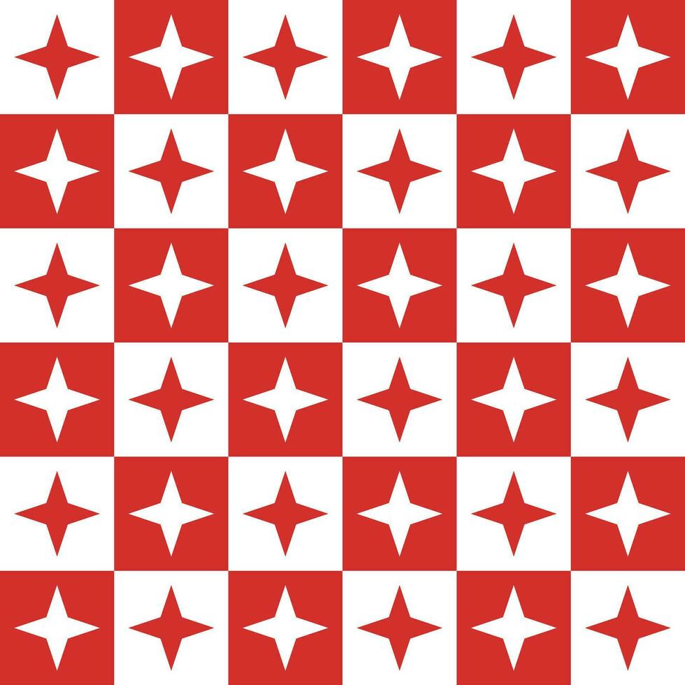 Red 4 point star. 4 point star pattern. 4 point star pattern background. 4 point star background. Seamless pattern. for backdrop, decoration, Gift wrapping vector