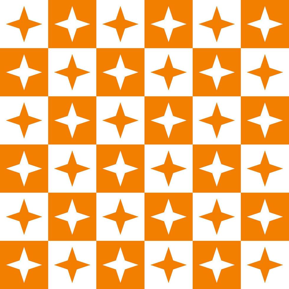 Orange 4 point star. 4 point star pattern. 4 point star pattern