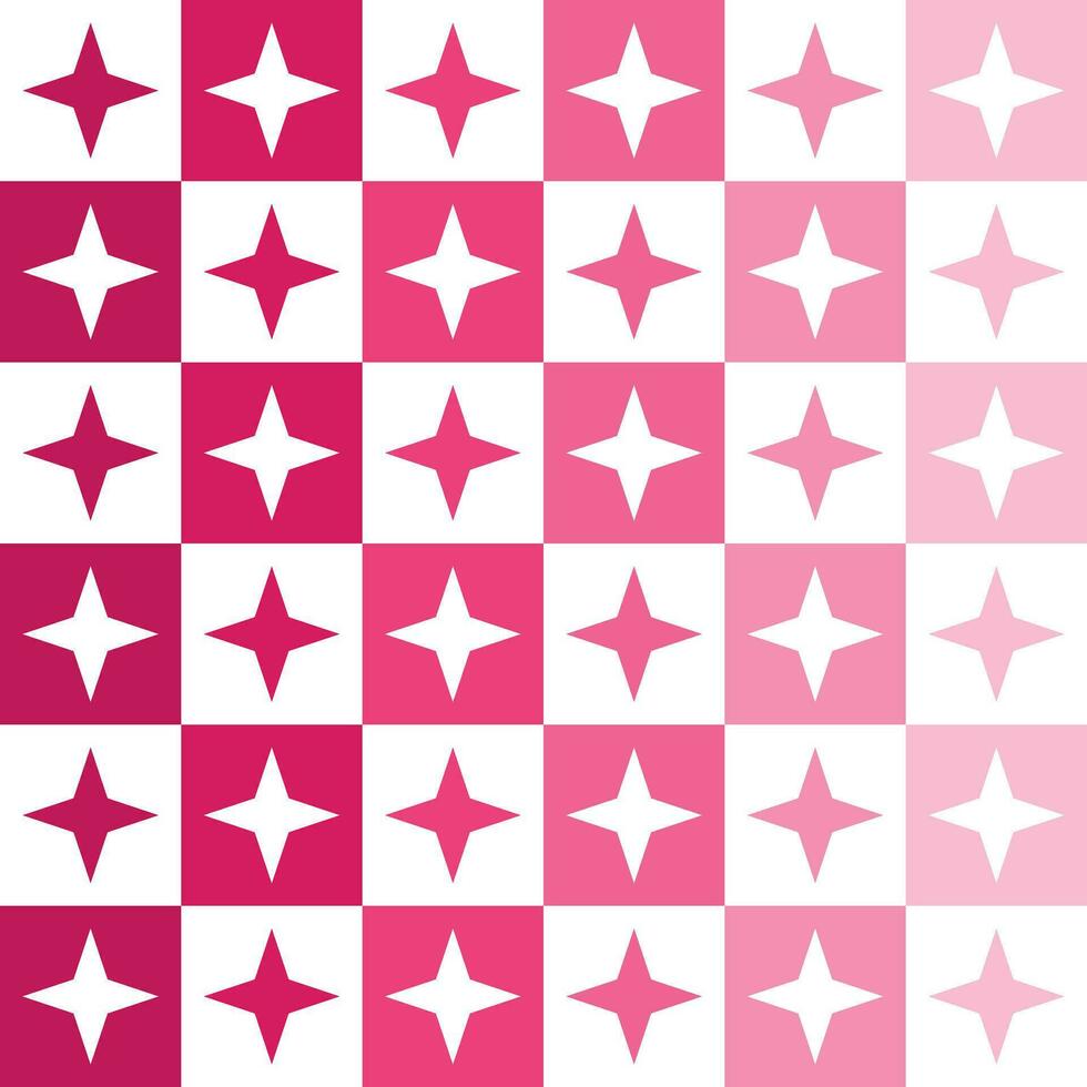 Pink 4 point star. 4 point star pattern. 4 point star pattern background. 4 point star background. Seamless pattern. for backdrop, decoration, Gift wrapping vector