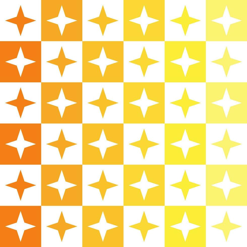 Yellow 4 point star. 4 point star pattern. 4 point star pattern background. 4 point star background. Seamless pattern. for backdrop, decoration, Gift wrapping vector