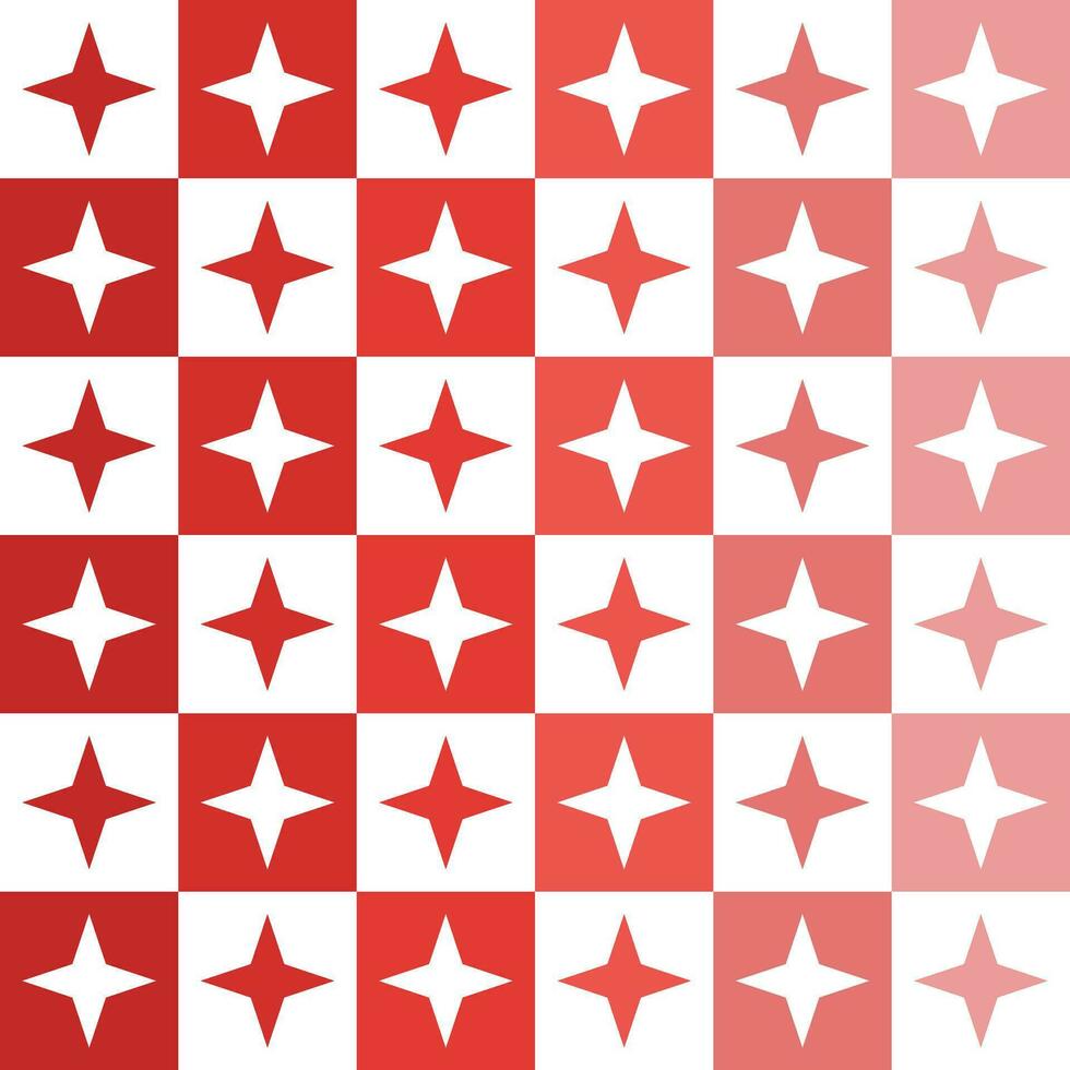 Red 4 point star. 4 point star pattern. 4 point star pattern background. 4 point star background. Seamless pattern. for backdrop, decoration, Gift wrapping vector