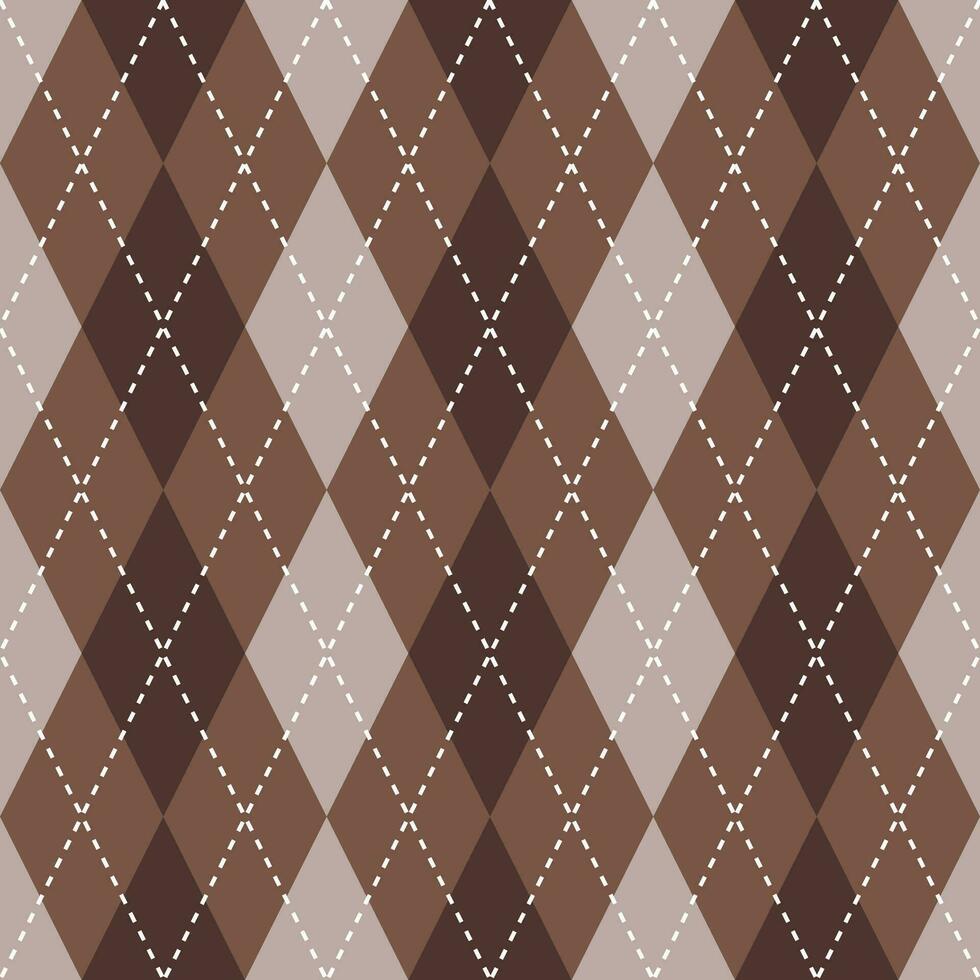 Brown argyle pattern. Argyle vector pattern. Argyle pattern. Seamless geometric pattern for clothing, wrapping paper, backdrop, background, gift card, sweater.