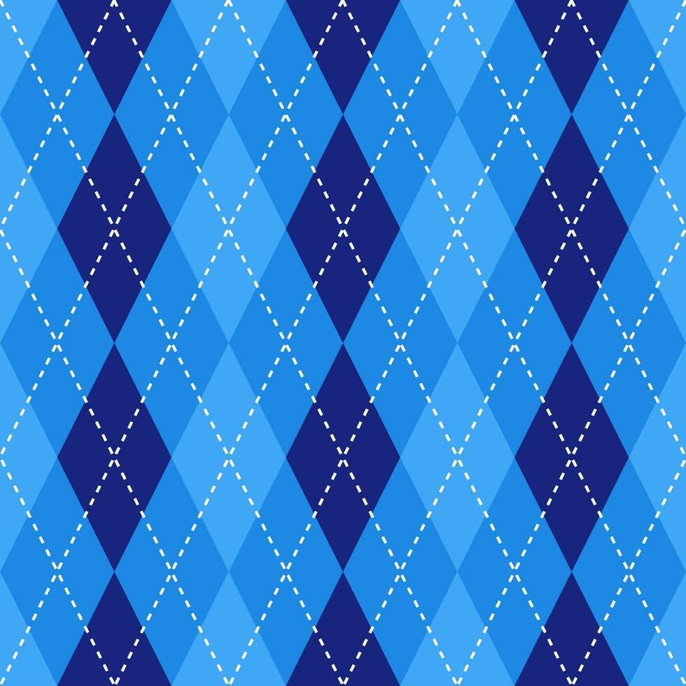 Blue argyle pattern. Argyle vector pattern. Argyle pattern. Seamless geometric pattern for clothing, wrapping paper, backdrop, background, gift card, sweater.