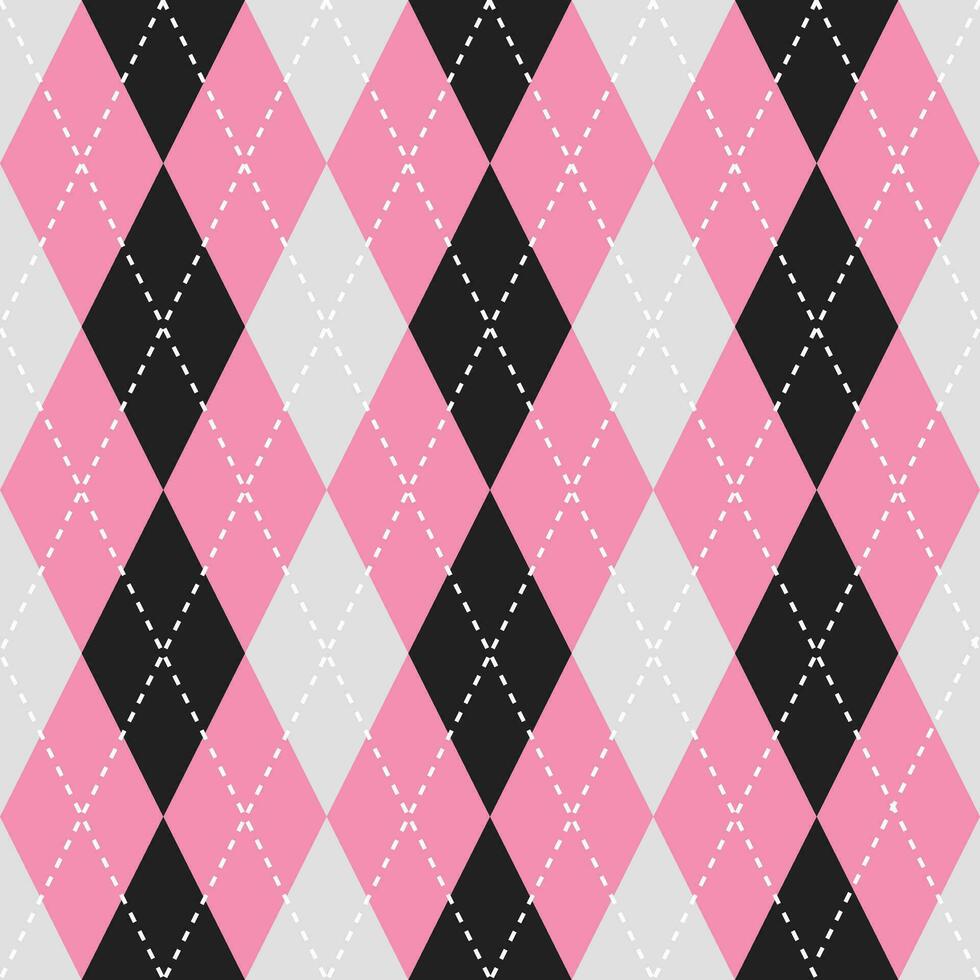 negro y rosado color argyle modelo. argyle vector modelo. argyle modelo. sin costura geométrico modelo para ropa, envase papel, fondo, fondo, regalo tarjeta, suéter.