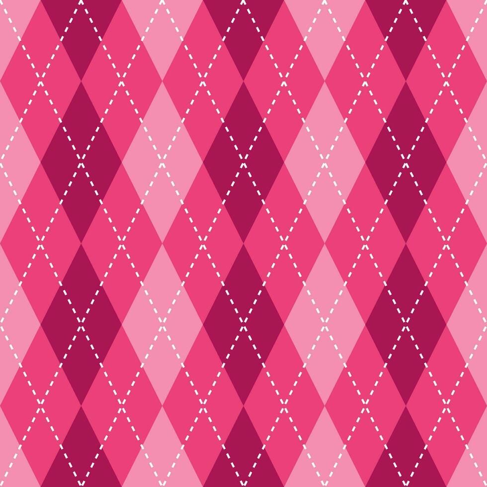 Pink argyle pattern. Argyle vector pattern. Argyle pattern. Seamless geometric pattern for clothing, wrapping paper, backdrop, background, gift card, sweater.