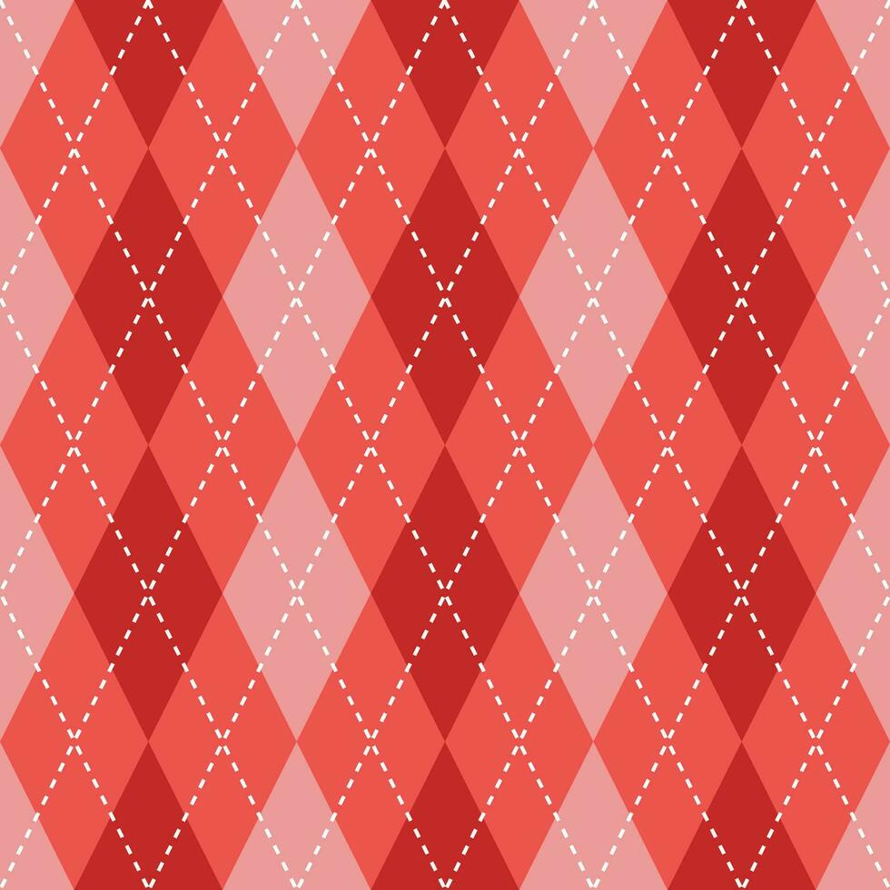 Red argyle pattern. Argyle vector pattern. Argyle pattern. Seamless geometric pattern for clothing, wrapping paper, backdrop, background, gift card, sweater.