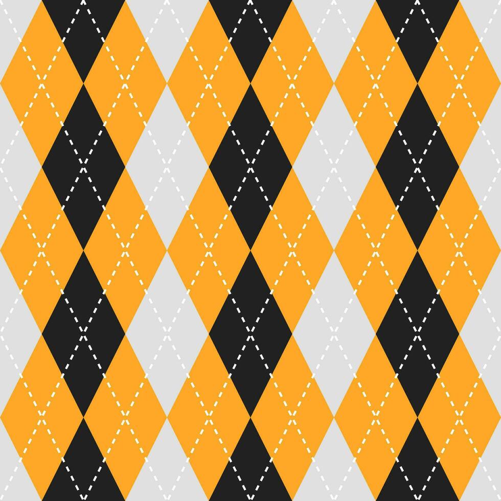 Black and yellow color argyle pattern. Argyle vector pattern. Argyle pattern. Seamless geometric pattern for clothing, wrapping paper, backdrop, background, gift card, sweater.