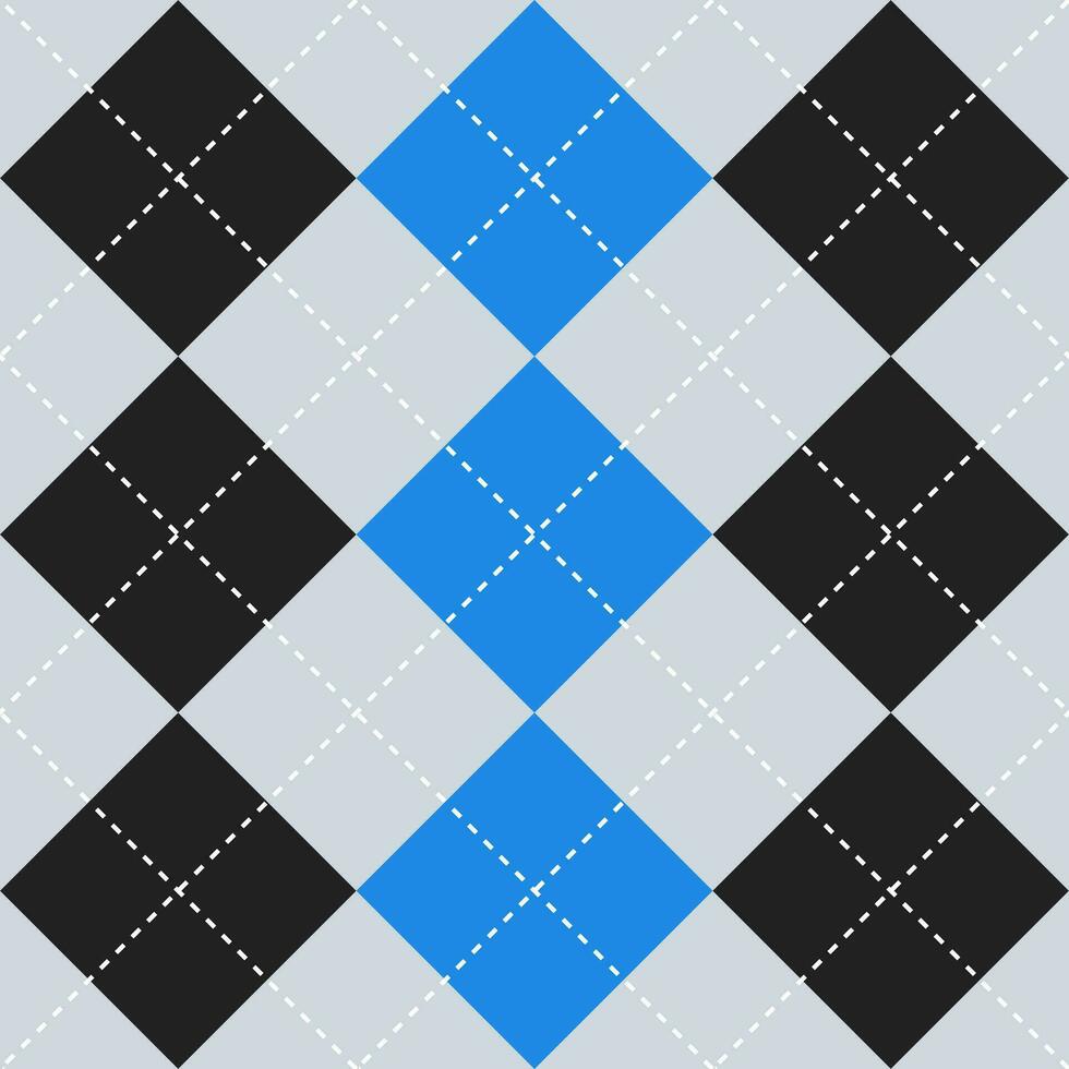 negro y azul color argyle modelo. argyle vector modelo. argyle modelo. sin costura geométrico modelo para ropa, envase papel, fondo, fondo, regalo tarjeta, suéter.