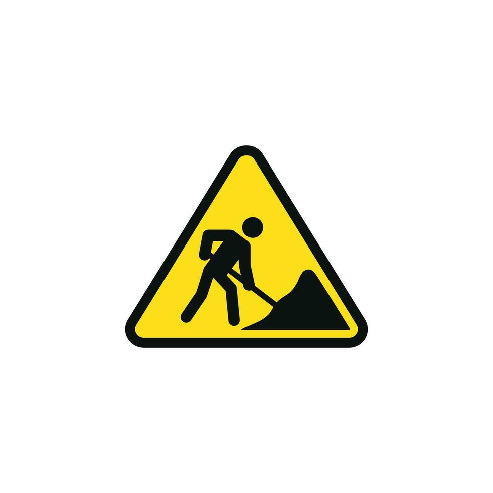 Under construction caution warning symbol design vector