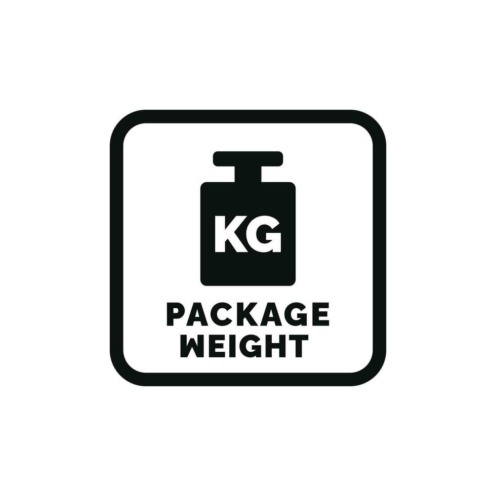 Package weight packaging mark icon symbol vector