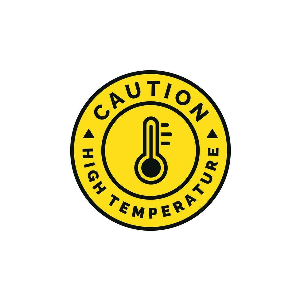 High temperature caution warning symbol design vector
