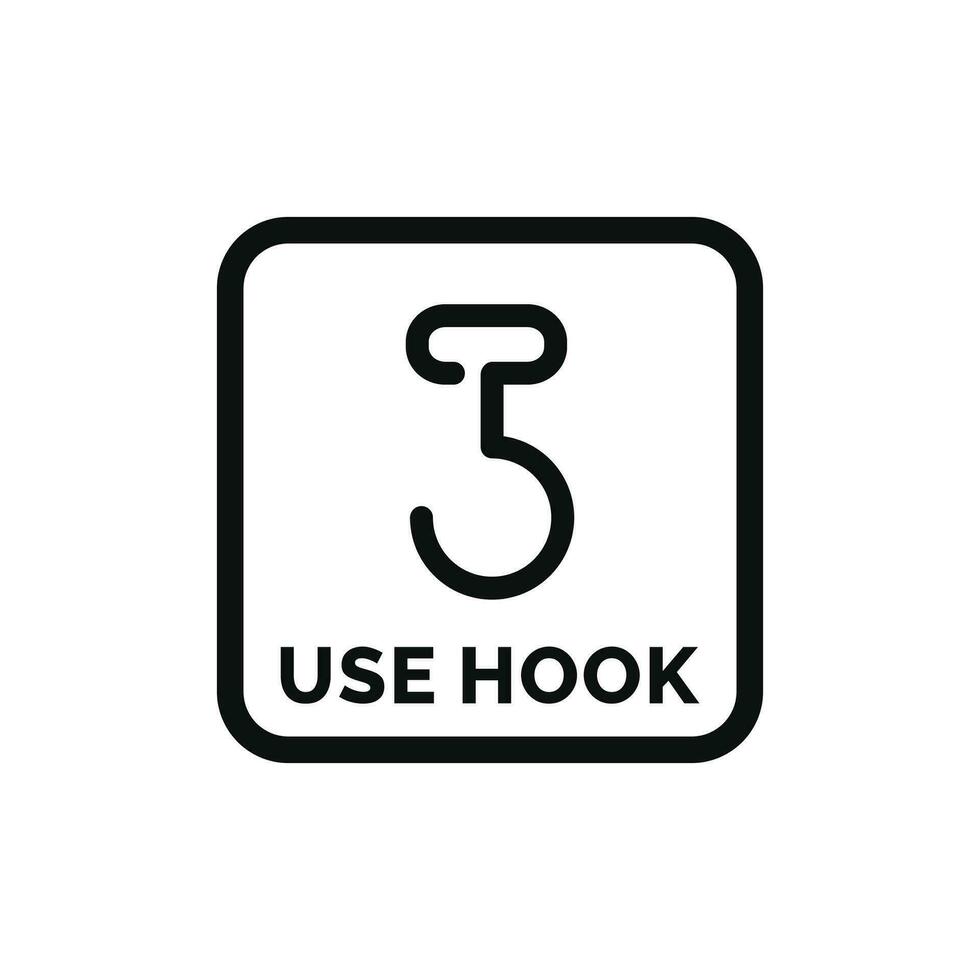 Use hooks packaging mark icon symbol vector