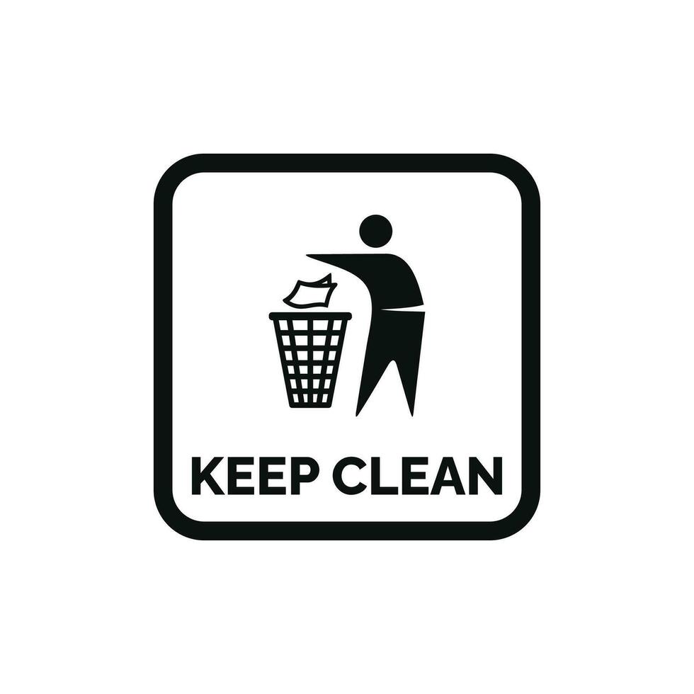 Do not litter packaging mark icon symbol vector. Keep clean icon symbol vector