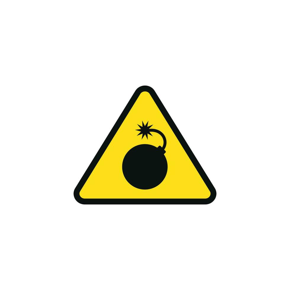 Explosive bomb caution warning symbol design vector