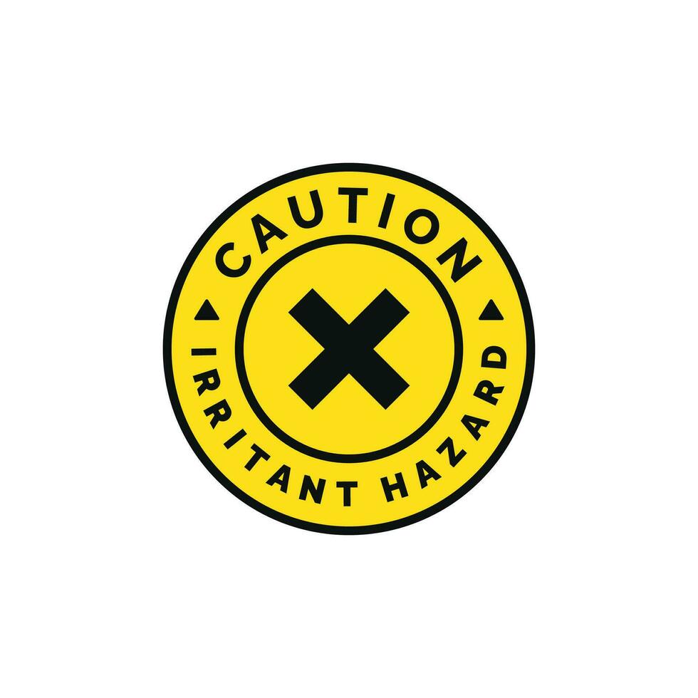 Irritant hazard caution warning symbol design vector