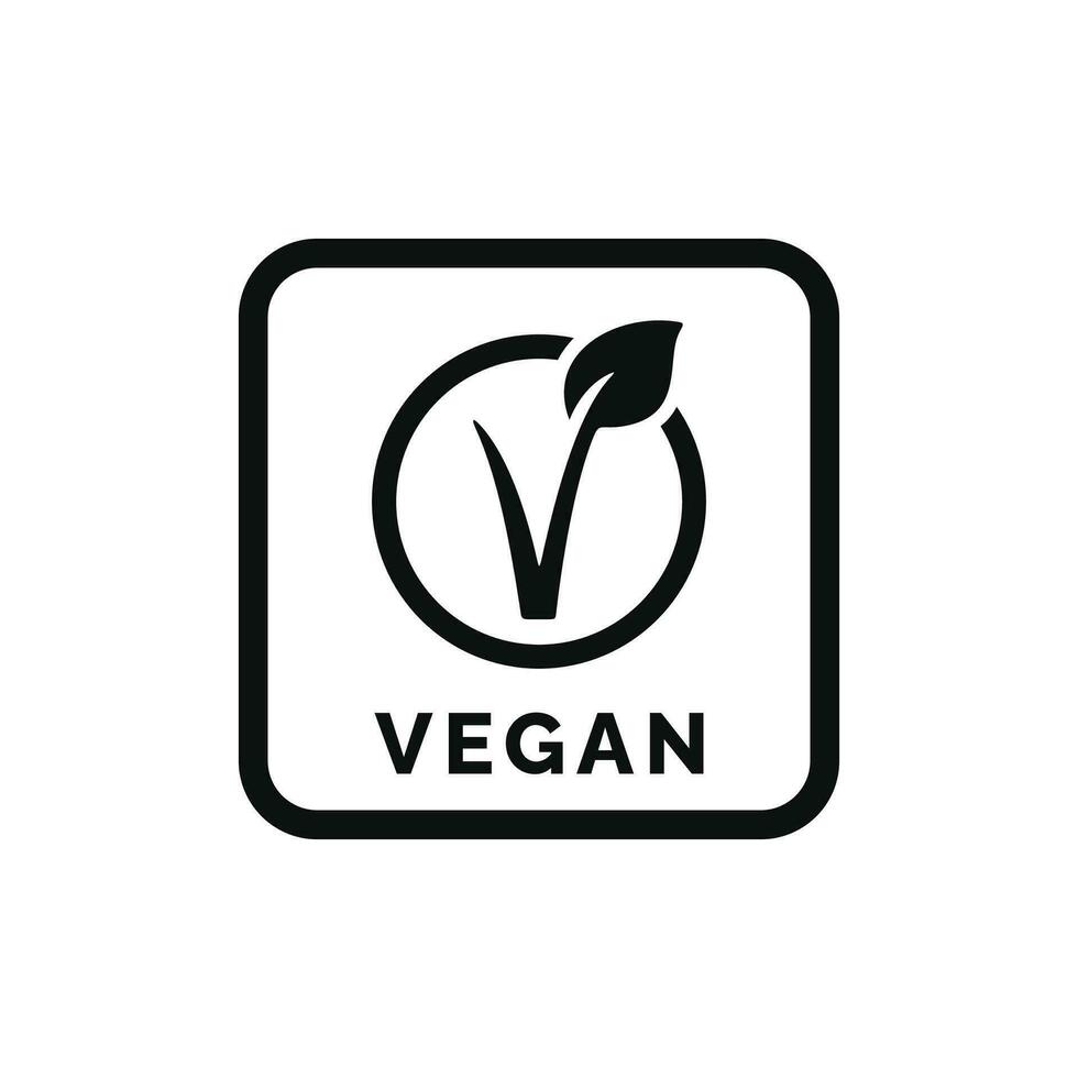 Vegan packaging mark icon symbol vector