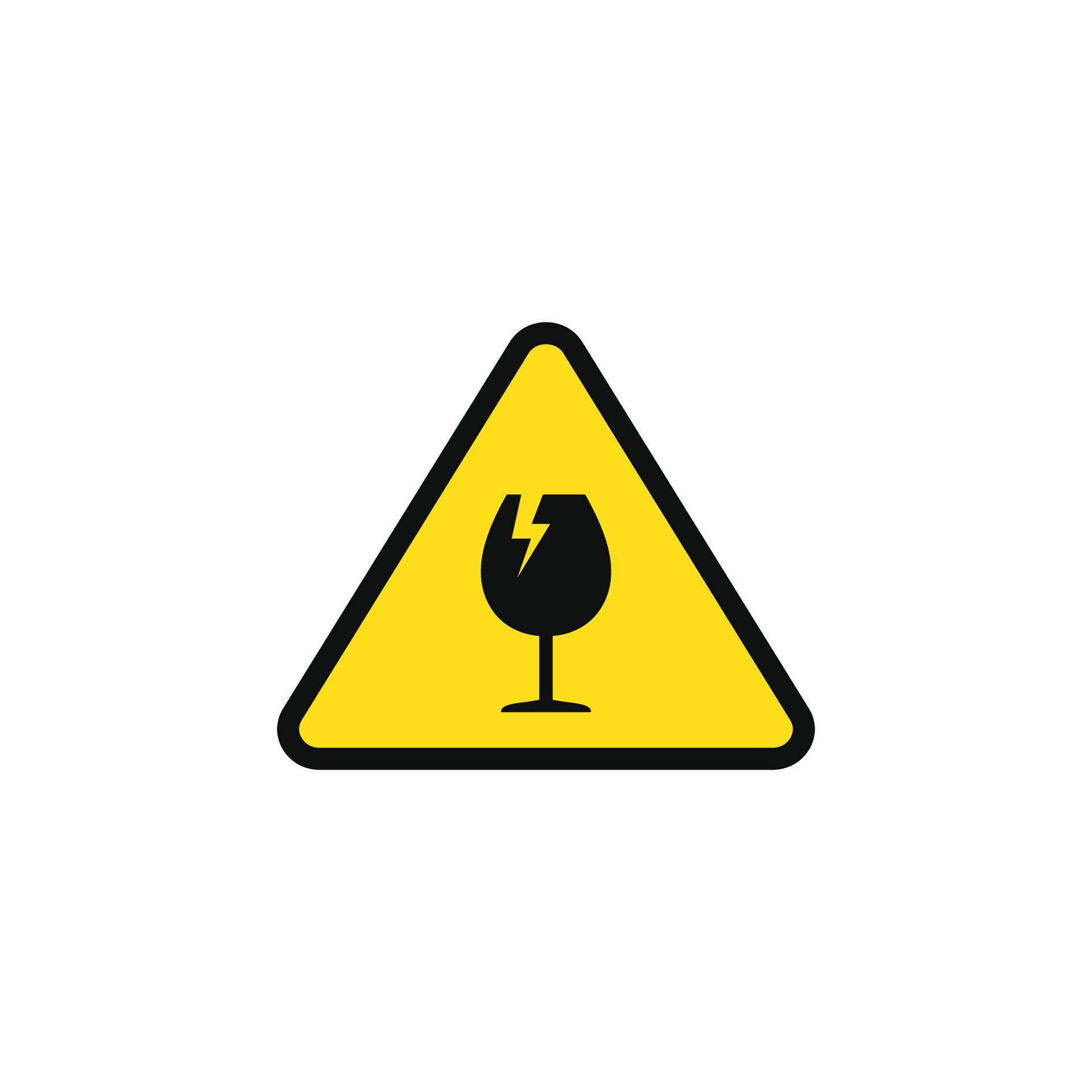 Glass hazard caution warning symbol design vector 25660897 Vector Art