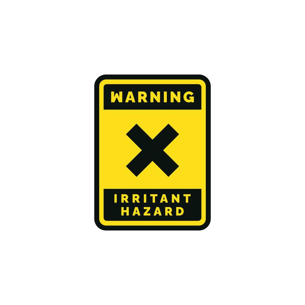 Irritant hazard caution warning symbol design vector