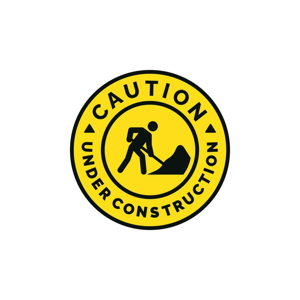 Under construction caution warning symbol design vector