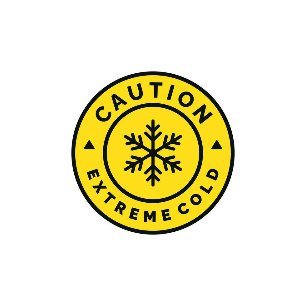 Extreme cold caution warning symbol design vector