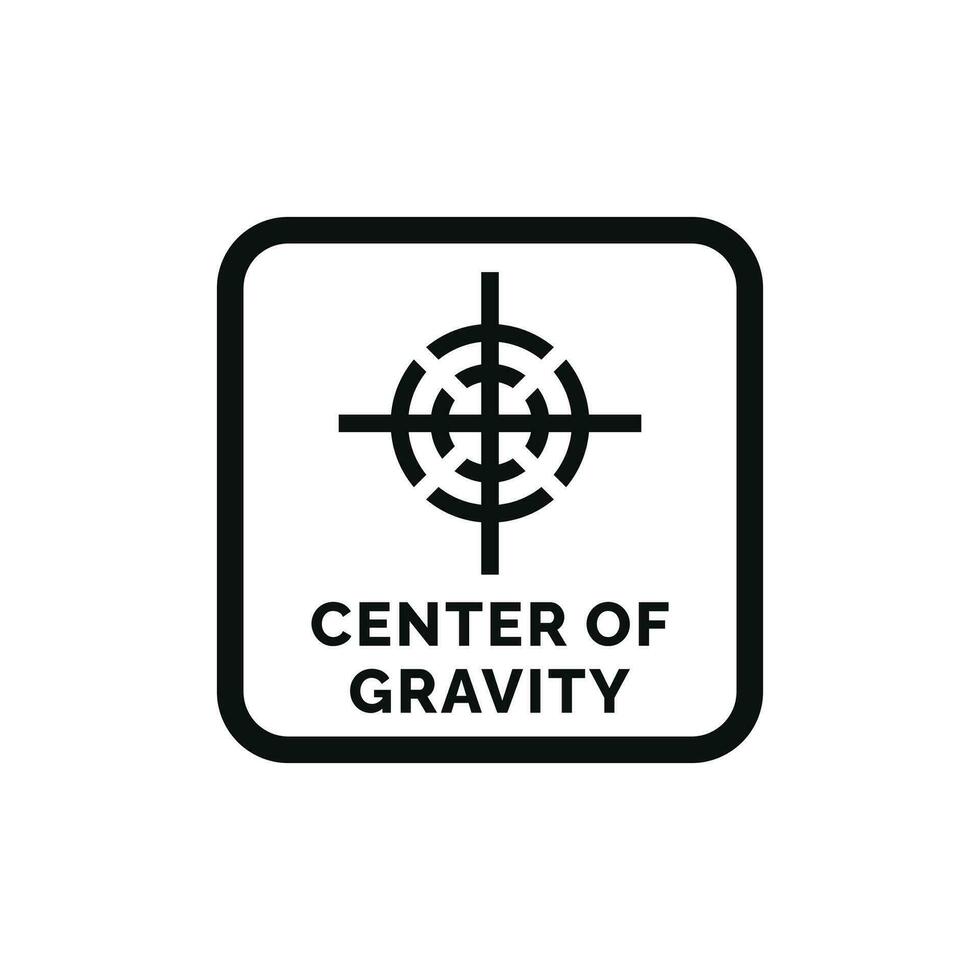 Center of gravity packaging mark icon symbol vector