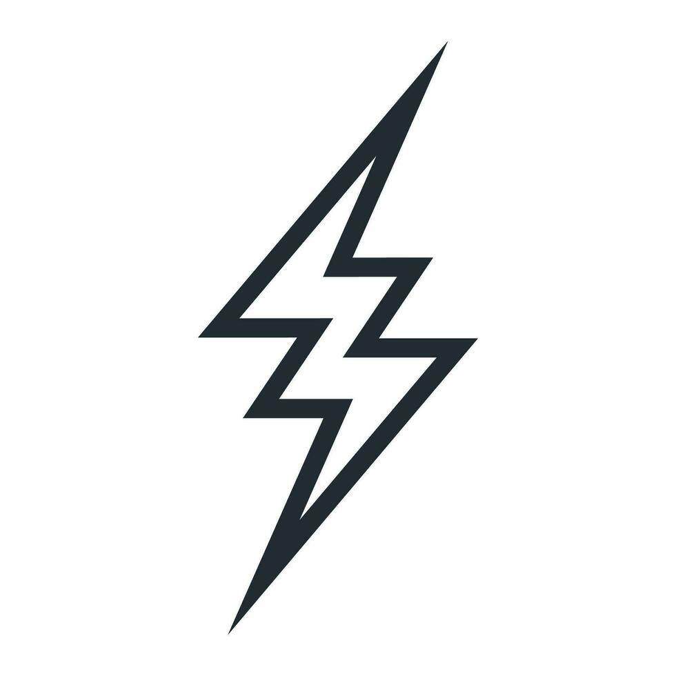 Lightning icon vector isolated on white