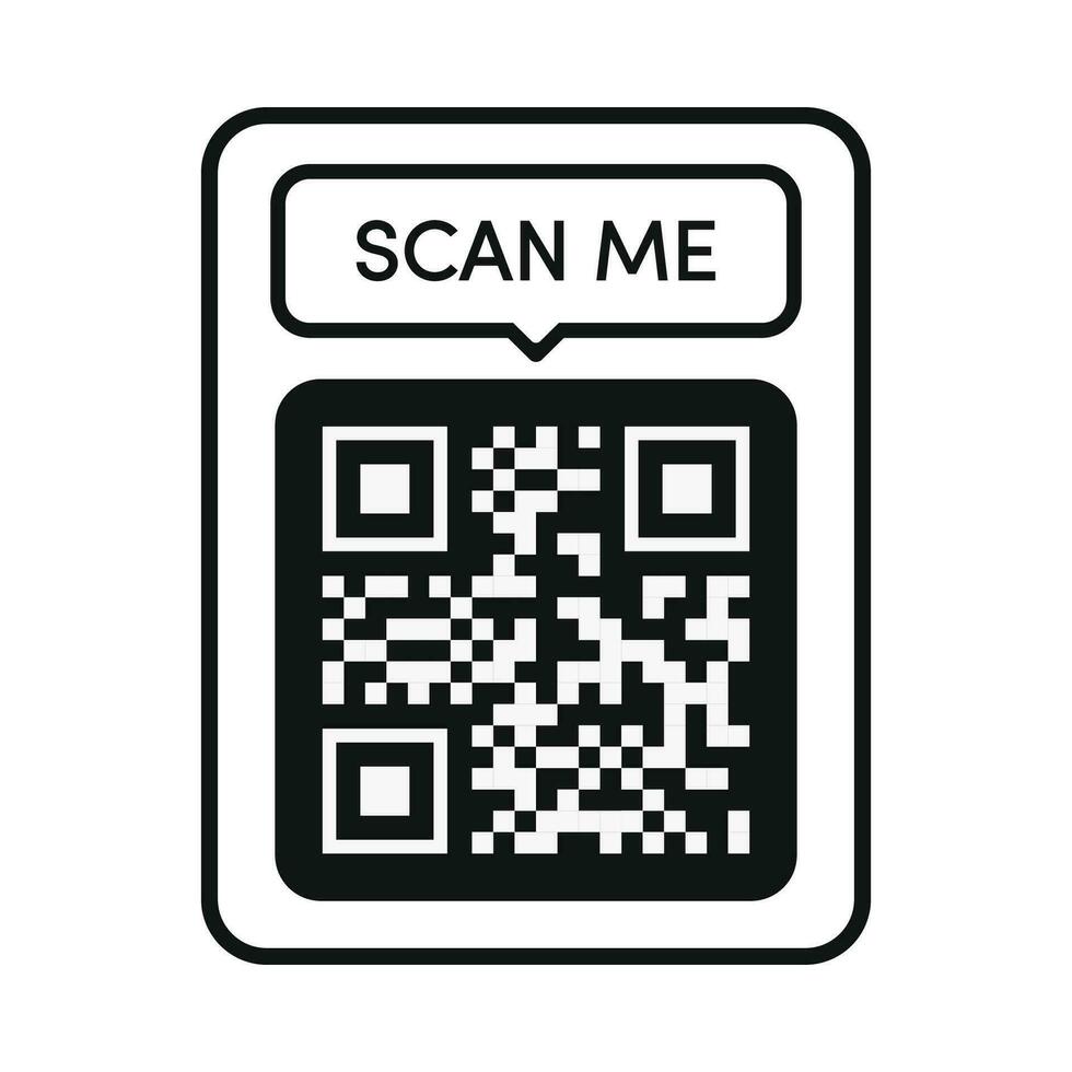 Qr code frame black color. Scan me tag 25660943 Vector Art at Vecteezy