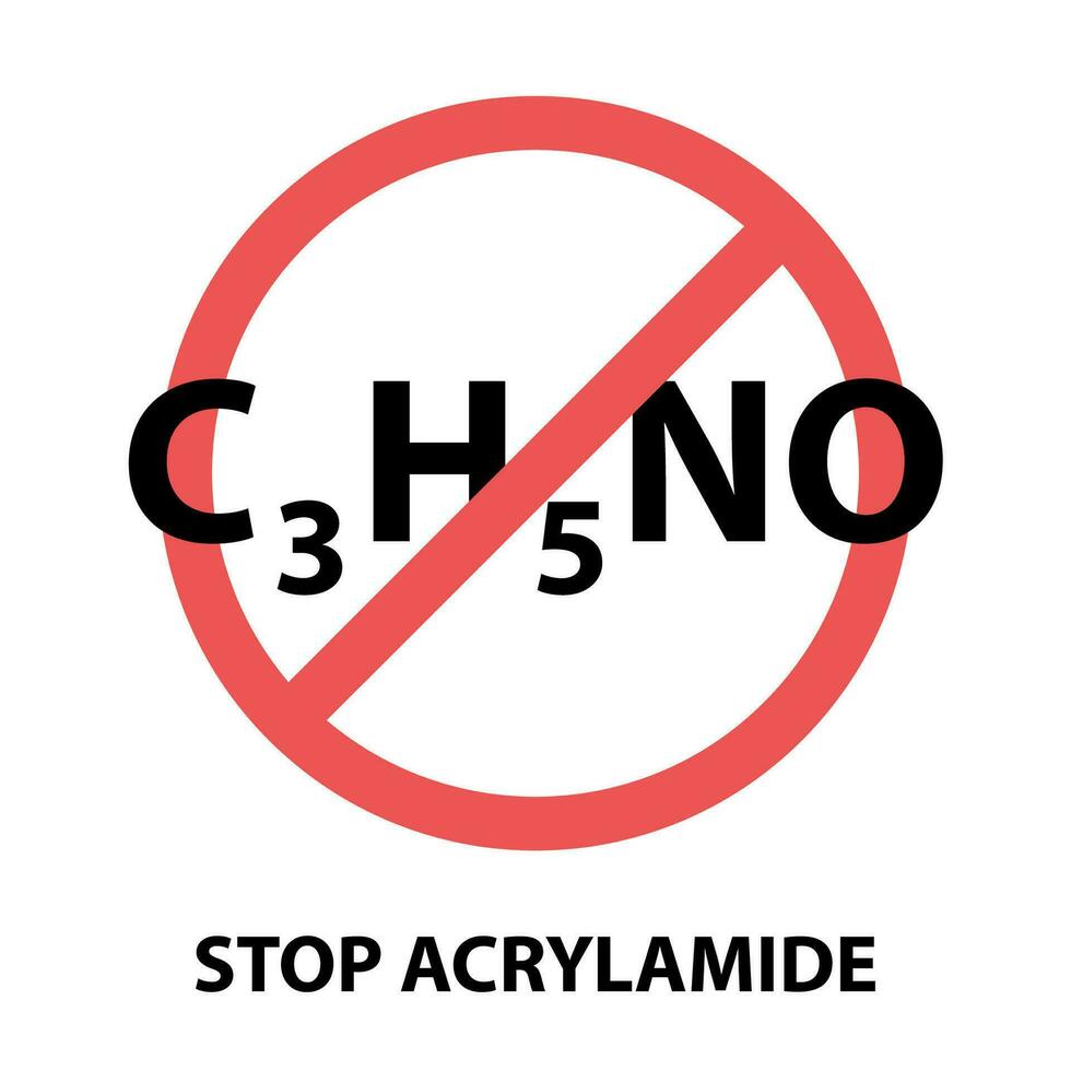Acrylamide stop on prohibition sign isolated on white background vector