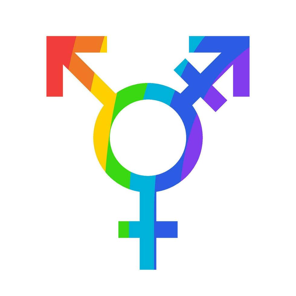 Gender sign rainbown color isolatedon white background vector