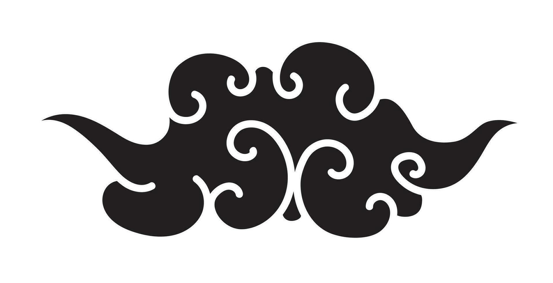 nube elegante estilo negro color aislado vector