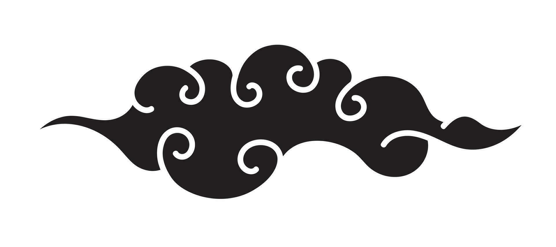 Cloud elegant style black color isolated vector