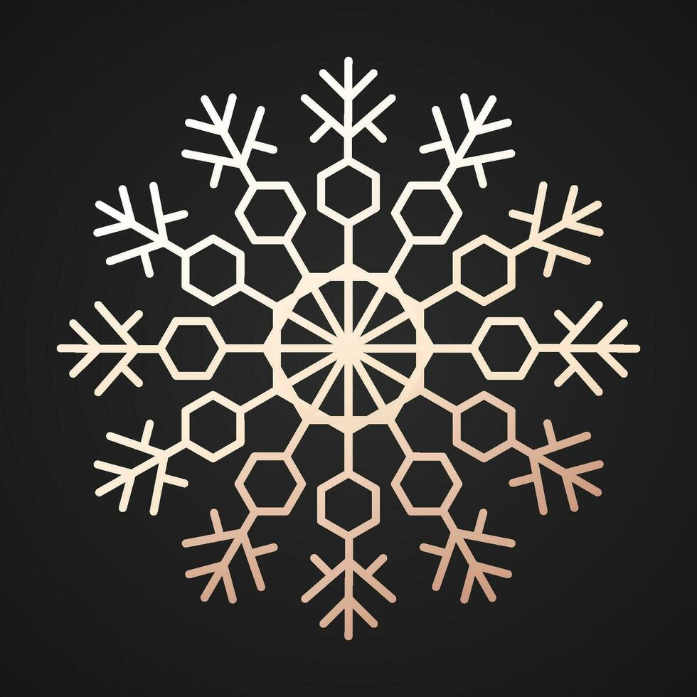 Snowflake gold color style isolated on background vector