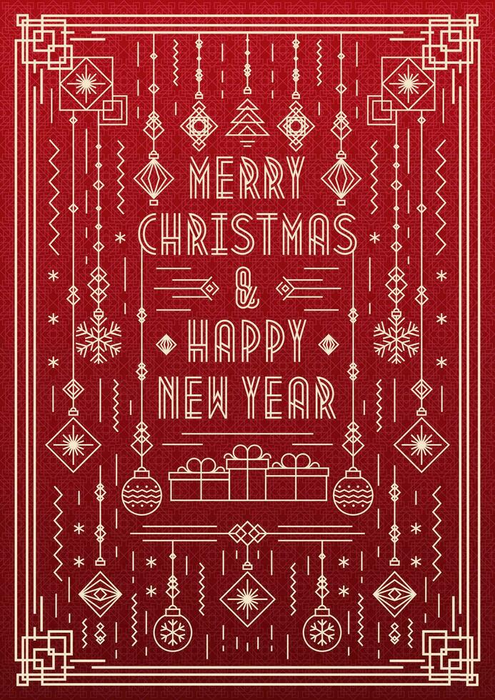 cartel de feliz navidad y próspero año nuevo vector