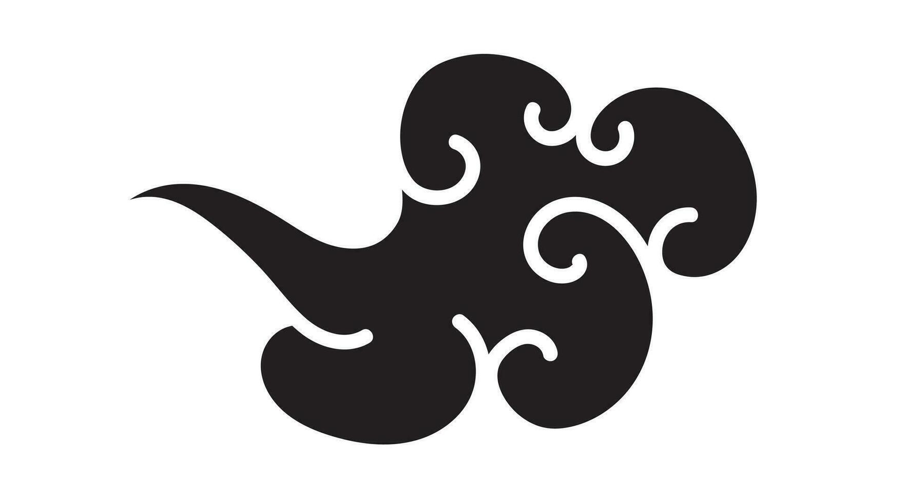 Cloud elegant style black color isolated vector
