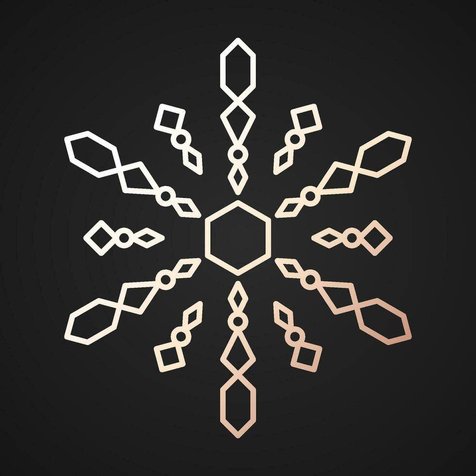 Snowflake gold luxury style isolated vector