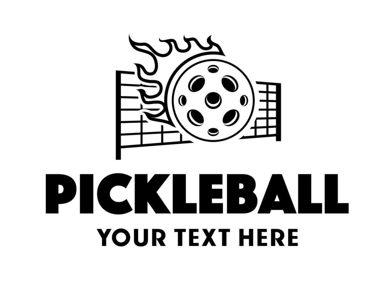 Pickleball logo vector black color isolated