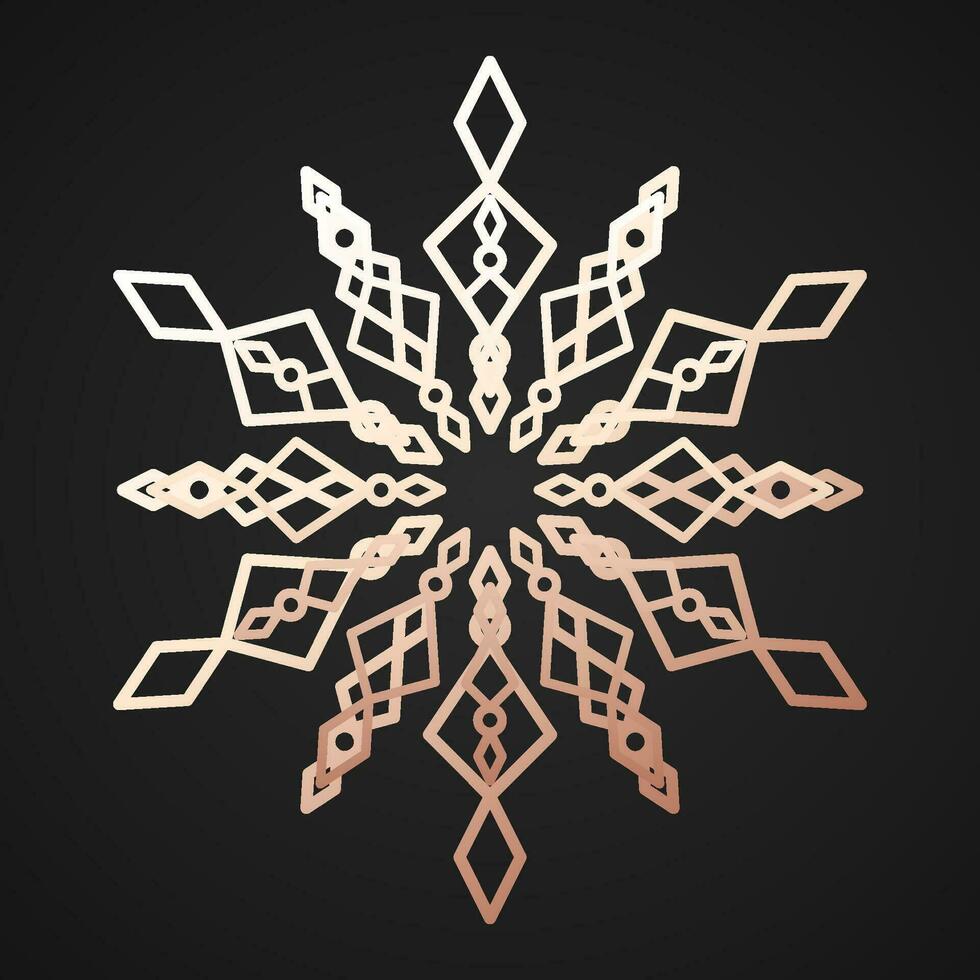 Snowflake gold art deco style isolated vector