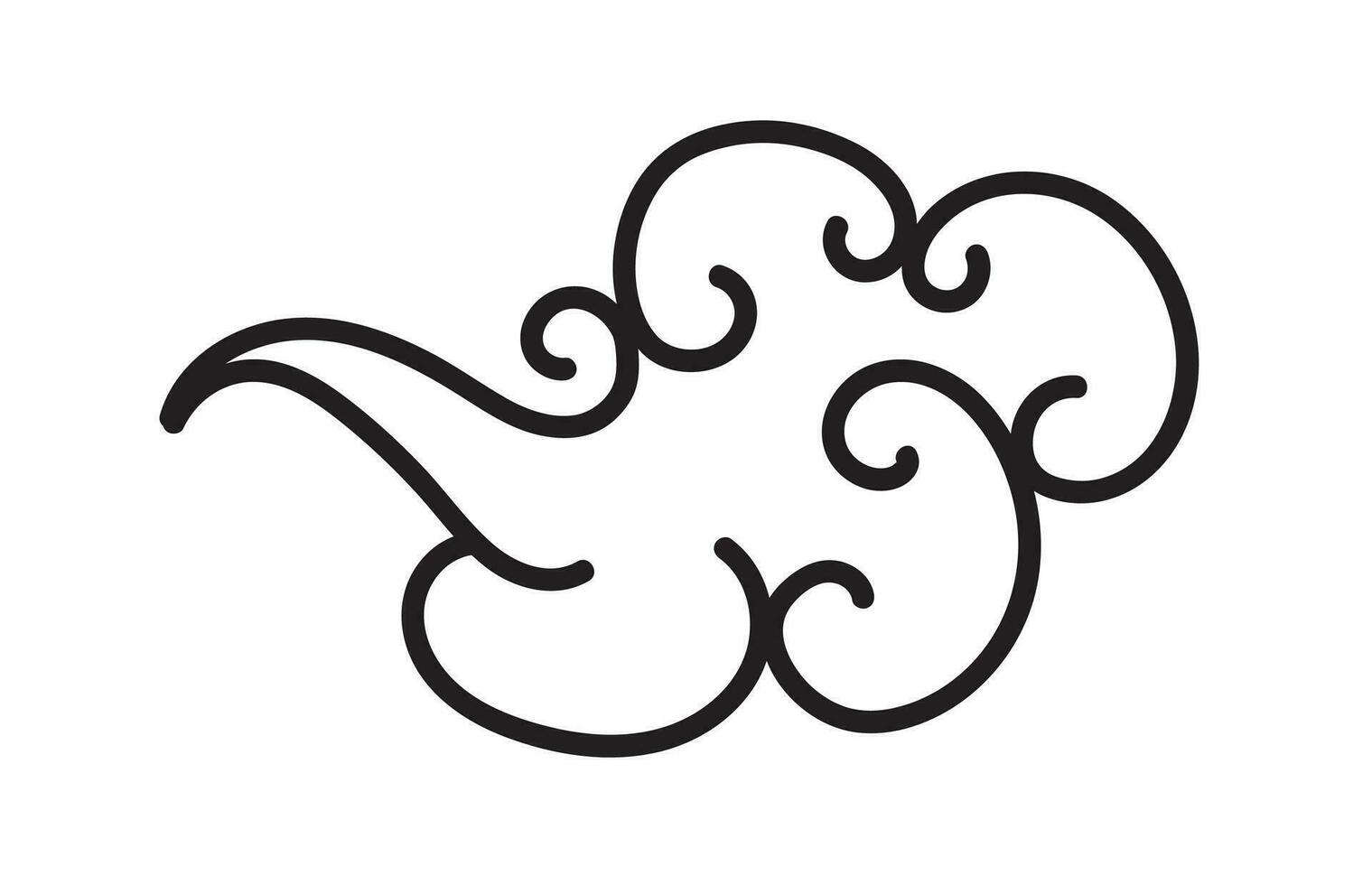 Cloud elegant style black color line isolated vector