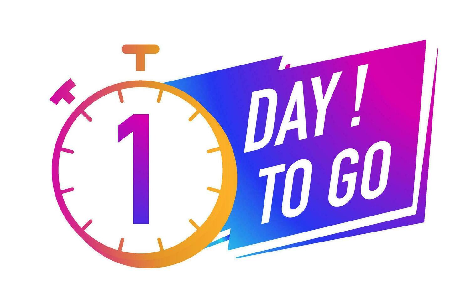 1 day to go timer vector symbol gradient color