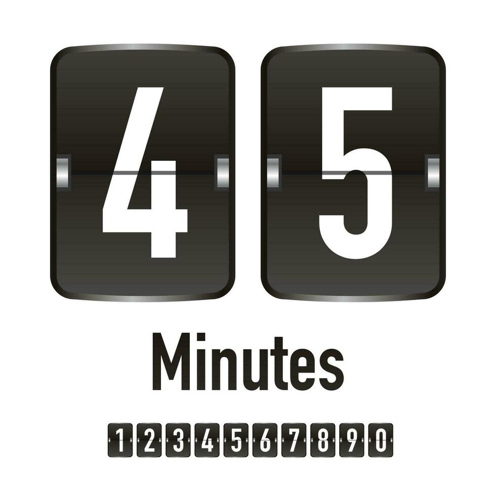 Coutdown timer flip board of minutes vector