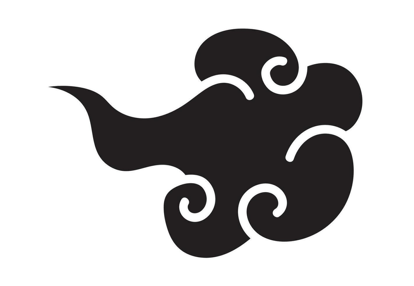Cloud elegant style black color isolated vector