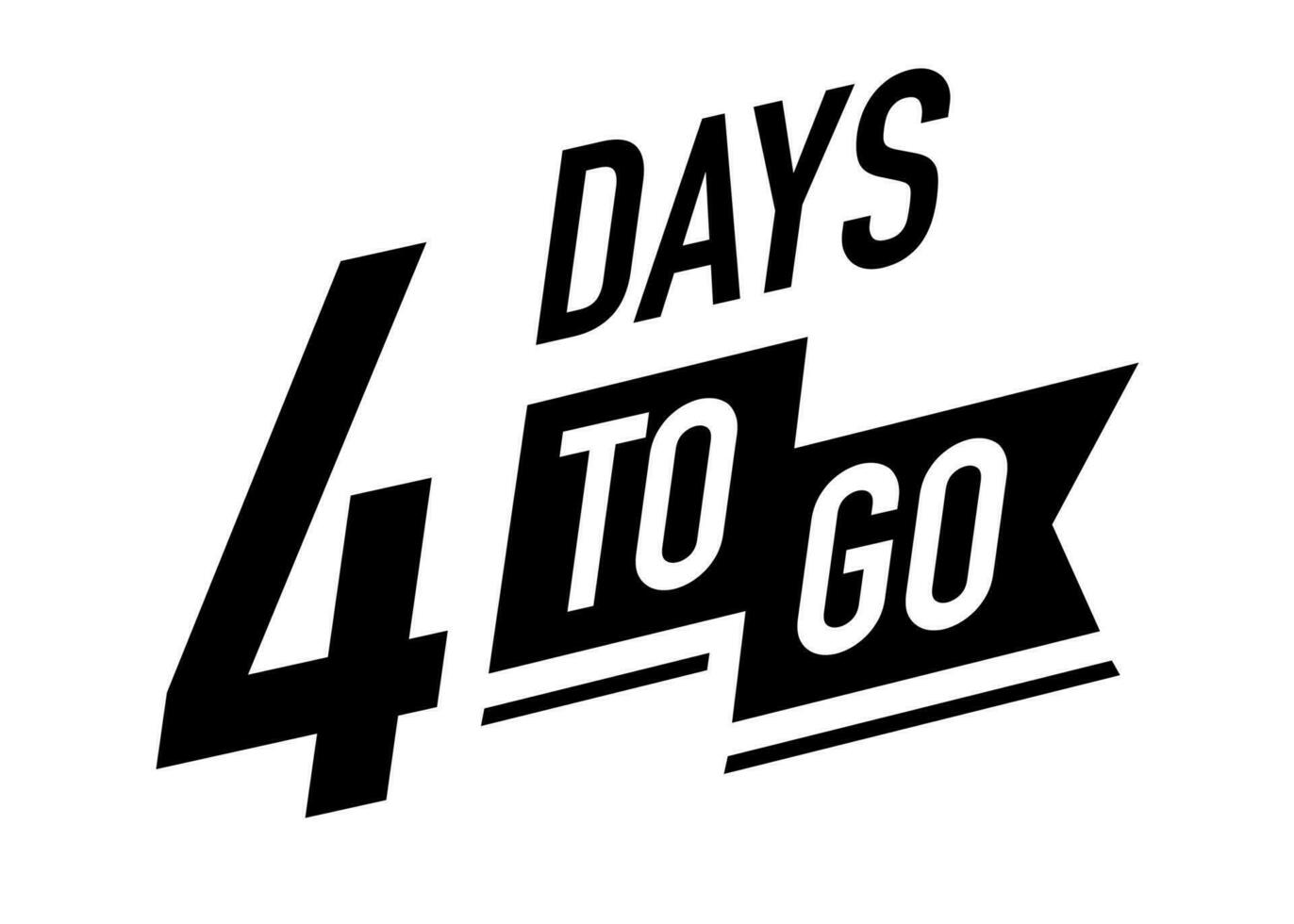 4 days to go timer vector symbol black color