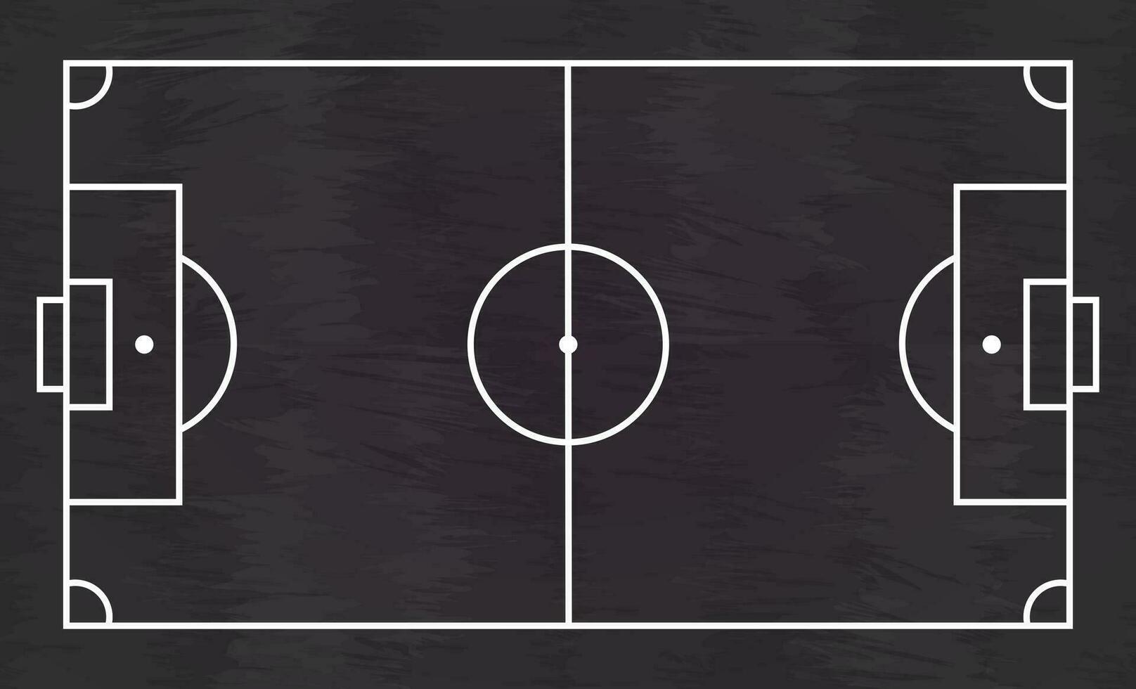 fútbol estrategia campo en negro pizarra vector
