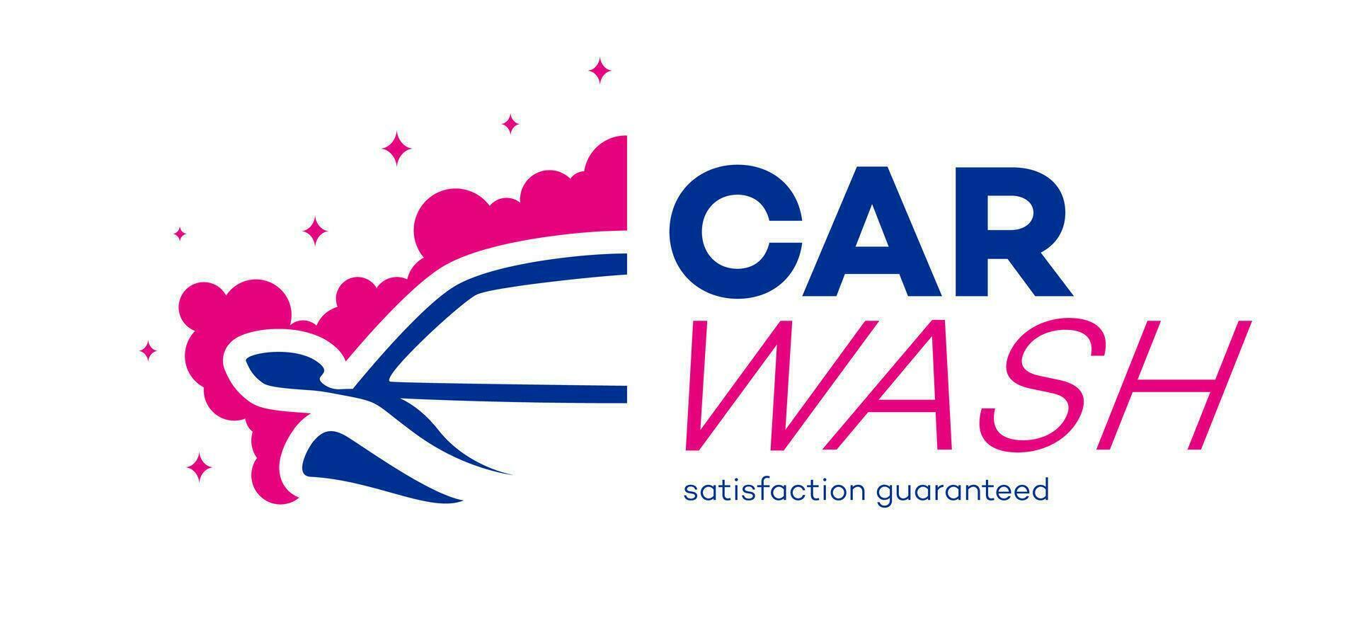 Car wash logotype color flat style vector