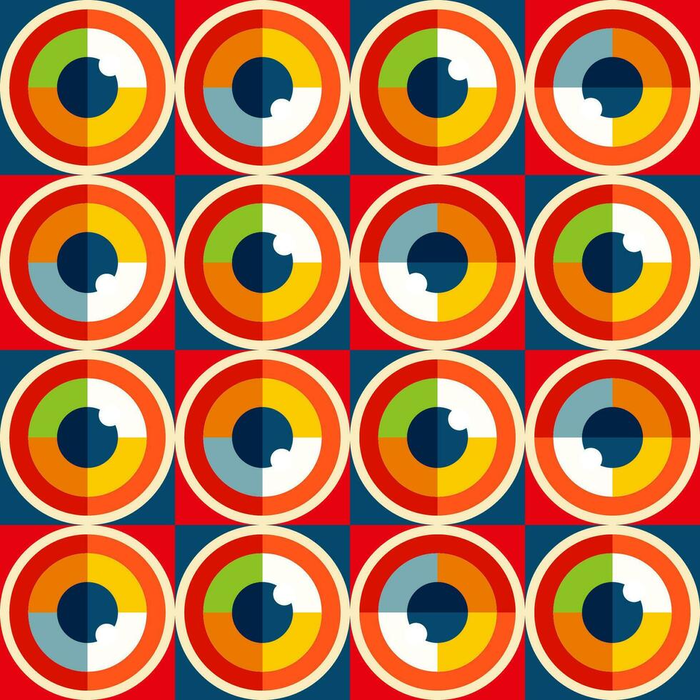 Abstract bauhaus eye pattern vector minimal 20s