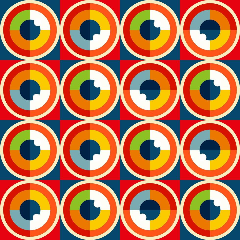 Abstract bauhaus eye pattern vector minimal 20s