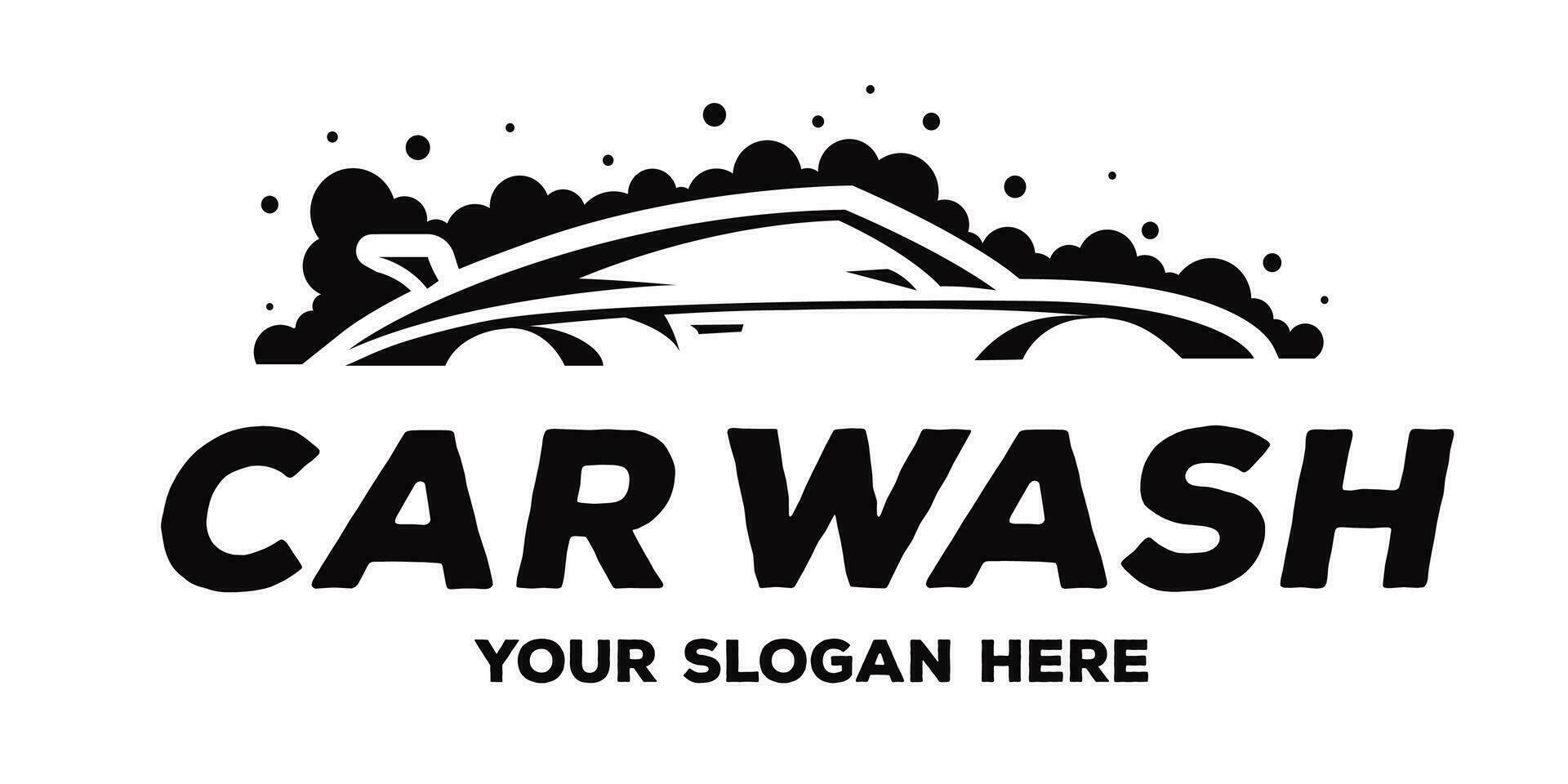 Car wash logo black color flat style vector