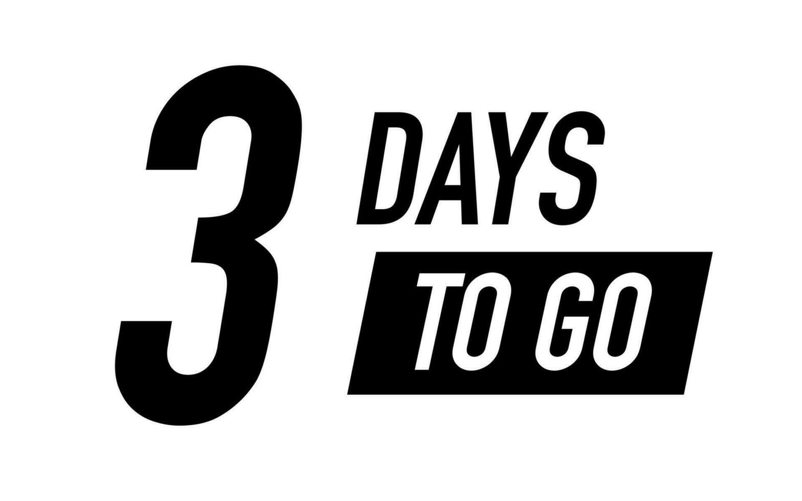 3 days to go vector symbol black color style